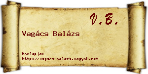 Vagács Balázs névjegykártya